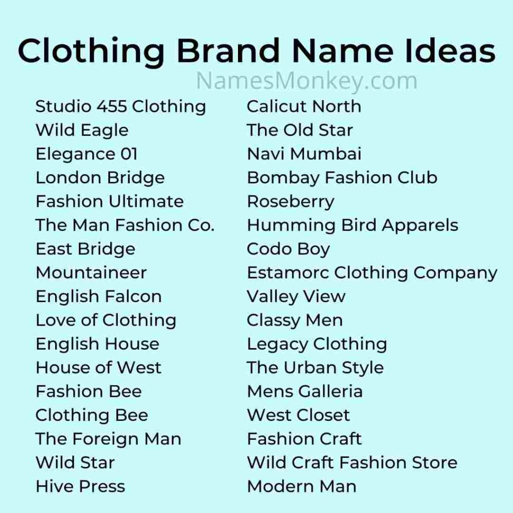 Clothing Brand Name Ideas